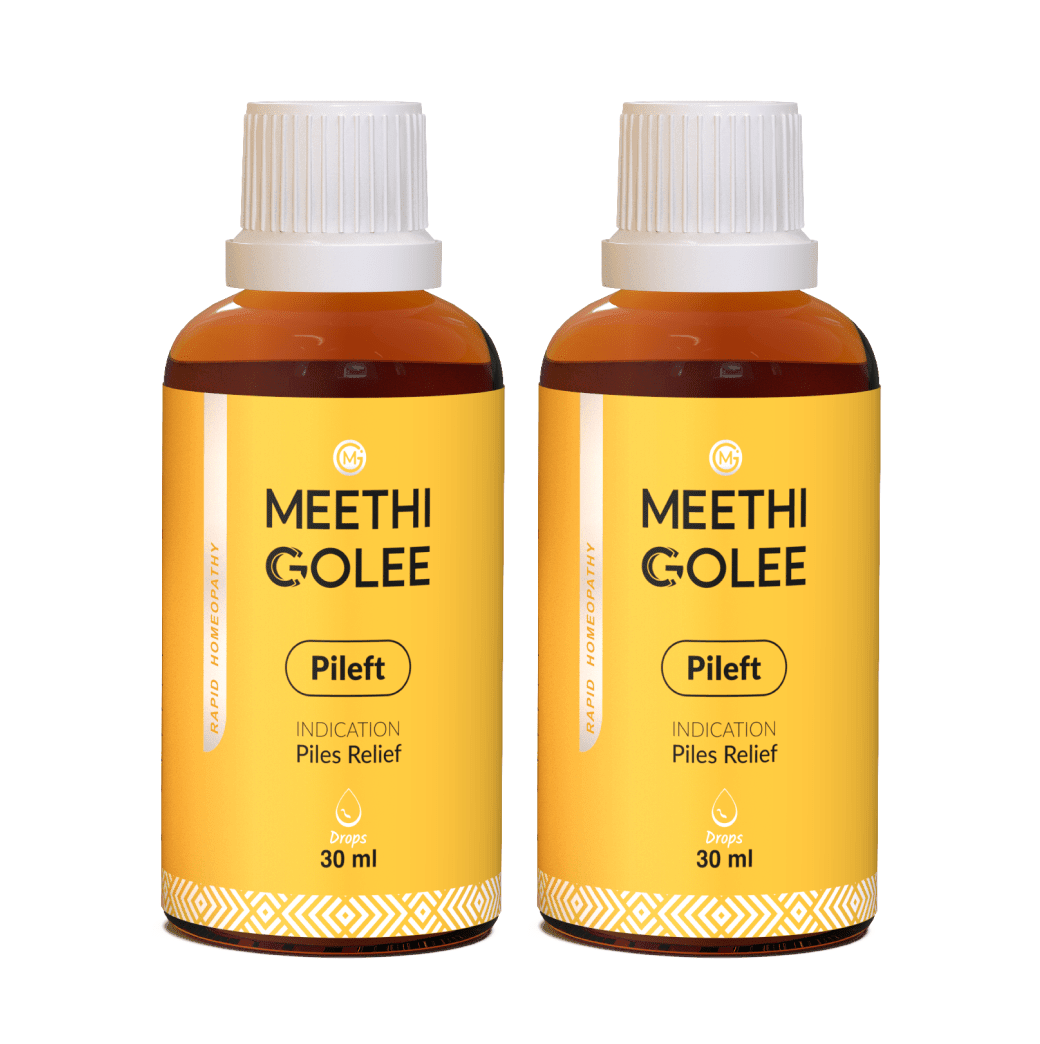 Pileft Advanced Homeopathy 2.0 for Piles & Fissure Comfort Support | Oral Drops | 30ml - Meethi Golee