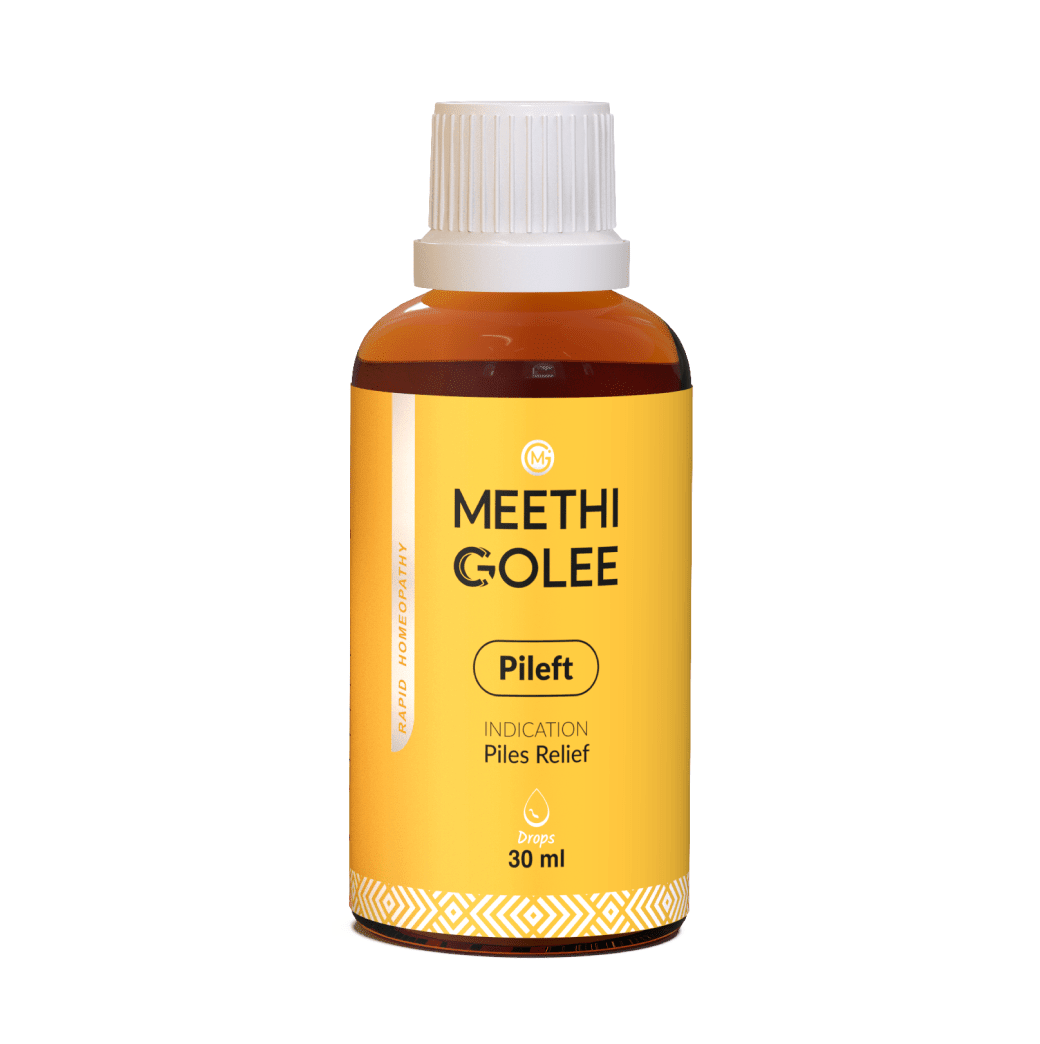 Pileft Advanced Homeopathy 2.0 for Piles & Fissure Comfort Support | Oral Drops | 30ml - Meethi Golee
